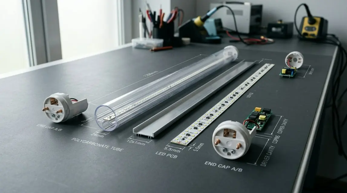 الدليل النهائي لعام 2026 لغطاء الأنبوب البلاستيكي LED T8: التنقل بين معايير UL/ETL الأمريكية وابتكارات البولي كربونات البيئية
