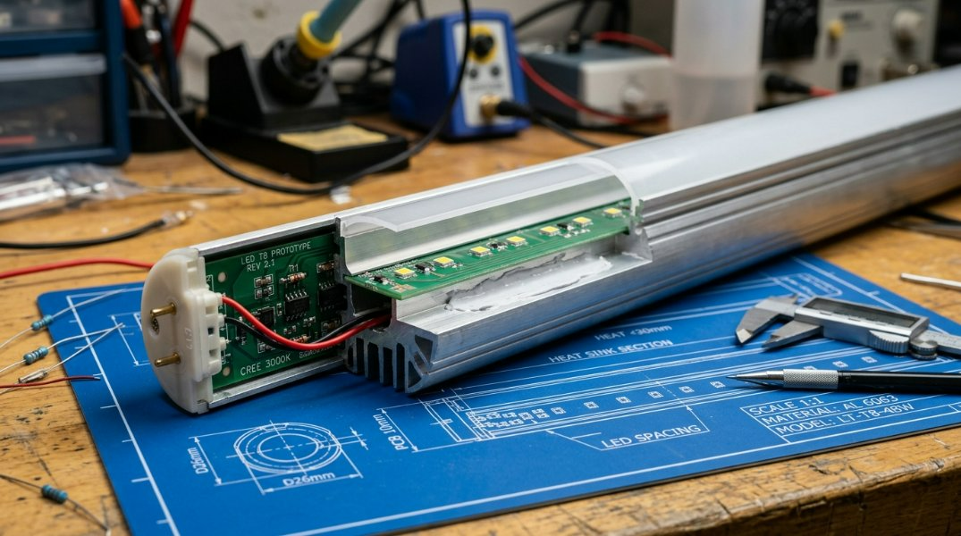 الدليل النهائي لعام 2026 لمبيت أنبوب LED T8 المزود بلوحة PCB مقاس 10 مم: البيانات الحرارية والتوافق مع CAD وUL ثلاثي الأبعاد
